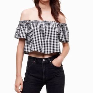 3 FOR$50 / Wilfred Gingham Off Shoulder Top